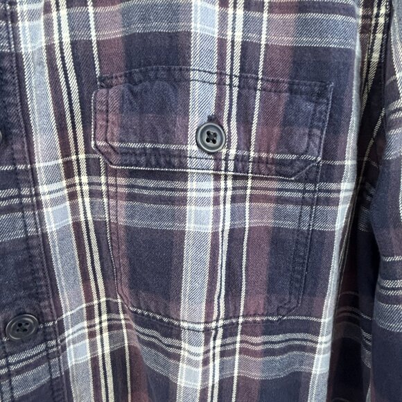 Gap Men’s Dark Violet Plaid button-up Shirt – Size Large - Picture 3 of 8
